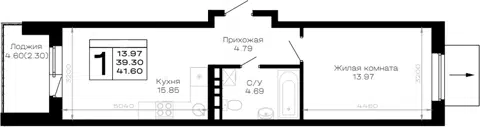 Планировка 1-к.кв