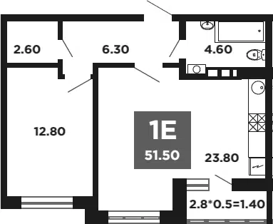 Планировка 2Е-к.кв