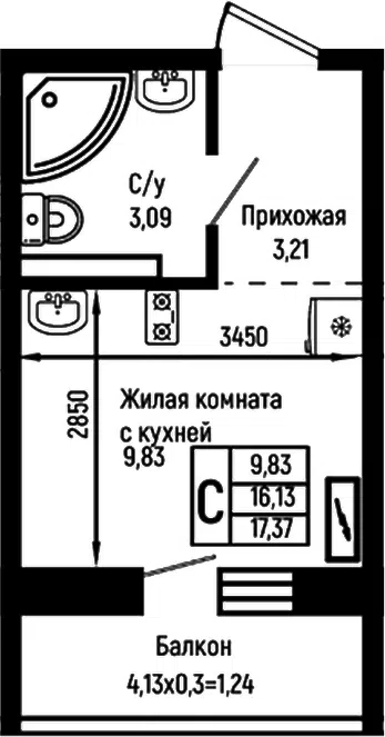 Планировка Студии