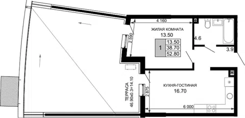 Планировка 2Е-к.кв