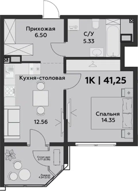 Планировка 2Е-к.кв